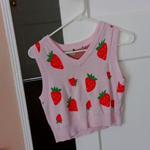 Strawberry Argyle vest